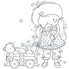 New Stampavie LILY TEDDY'S TRAVELS Girl Clear Stamps Teddy Wagon Toys
