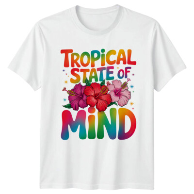 Tropical State Of Mind Graphic Tee Herren T-Shirt Damen Oberteil Unisex