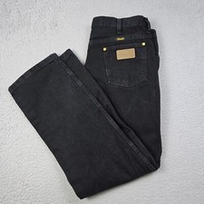 Wrangler Western Jeans Men 36x30 Black Denim Cowboy Outdoor Pant Retro Work Wear