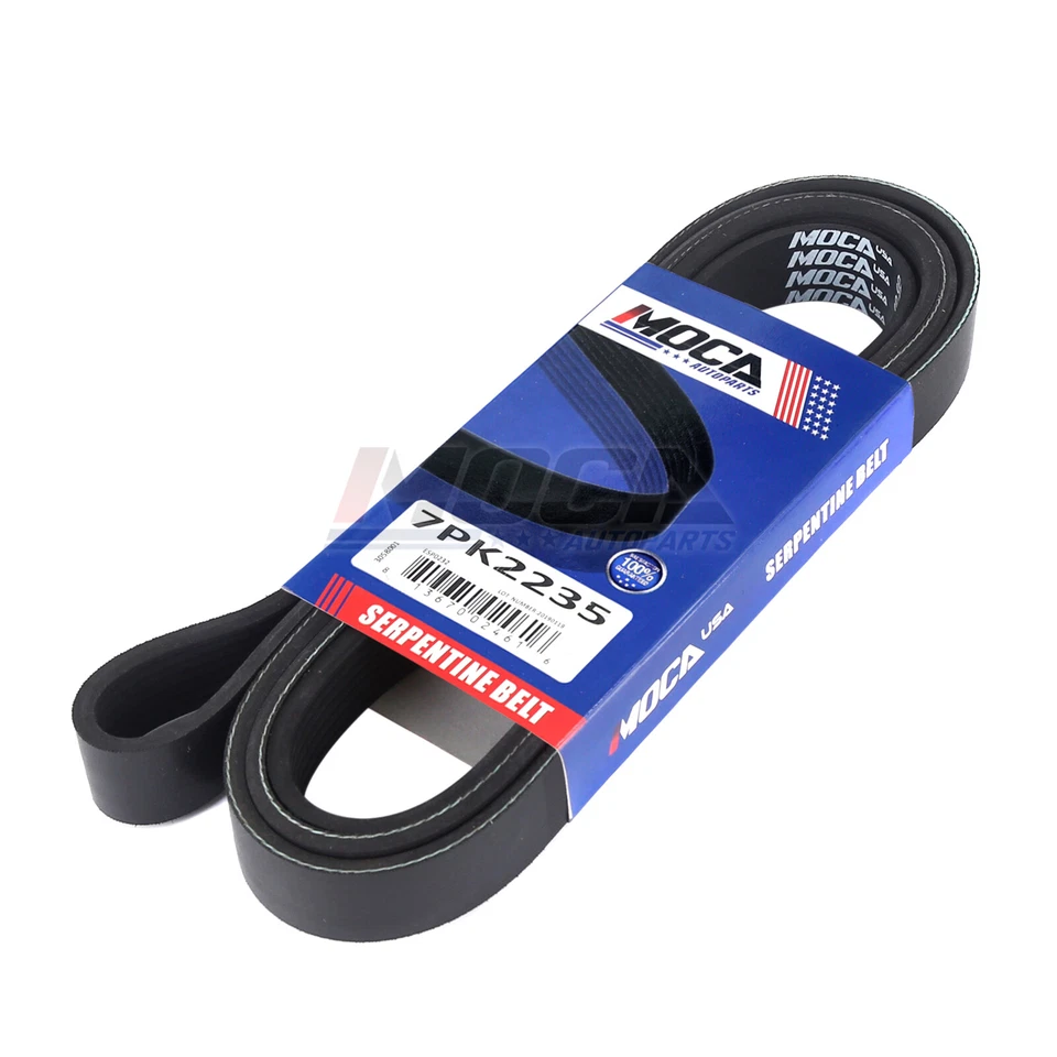 Cinturón serpentino EPDM apto para 7PK2235 para 00-03 Dodge Dakota Ram 1500 2500 Foto 2 de 4