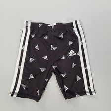 Adidas Shorts Boys Size 5 Black Logo Training Athletic Outdoors Youth Kids