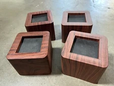 3 Inch Bed Risers Heavy Duty Furniture Risers Lifts Up to 2200 LBs Wood Finish