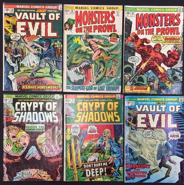 Mixed horror Comic Books (Lot of 6) Vintage 1972-1974