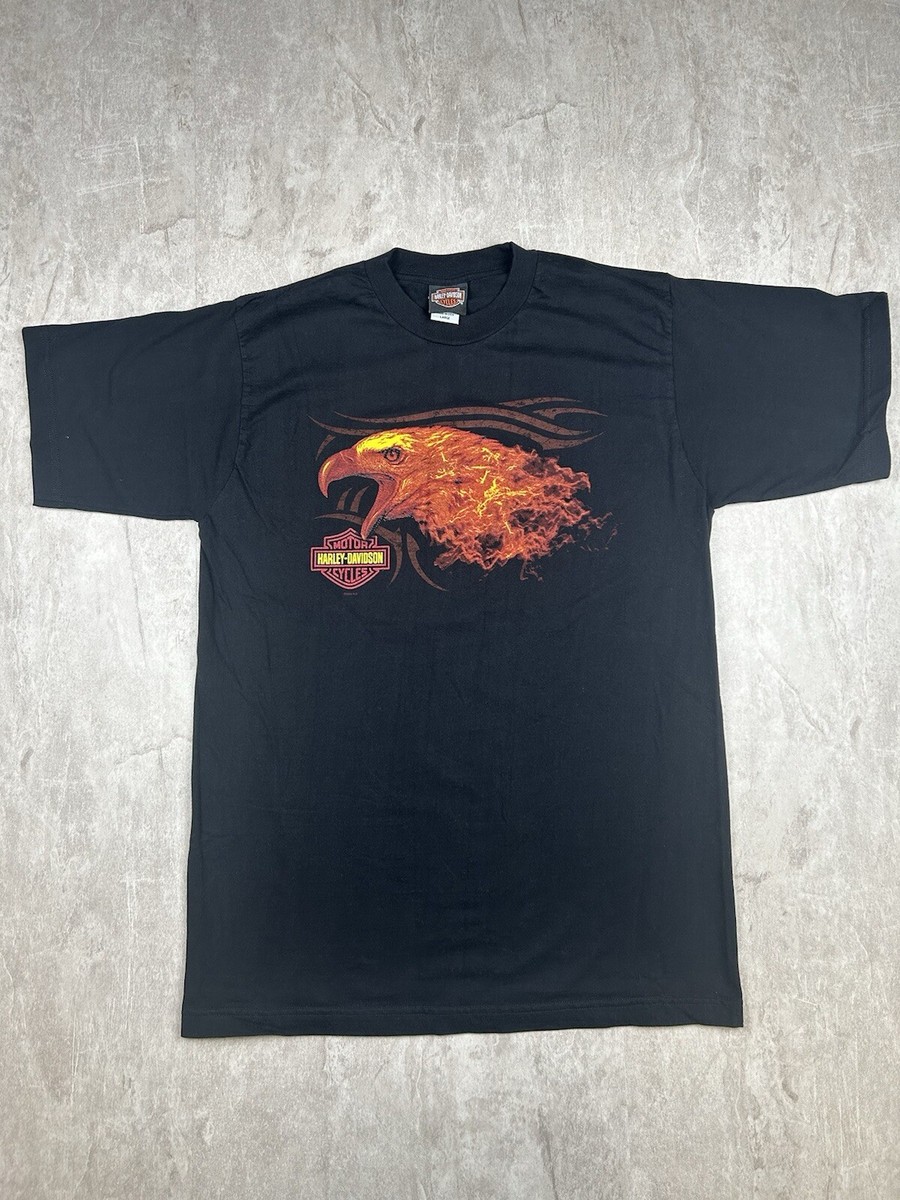 Vtg 2000s Harley Davidson Flaming Eagle Nassau Bahamas USA T-Shirt 