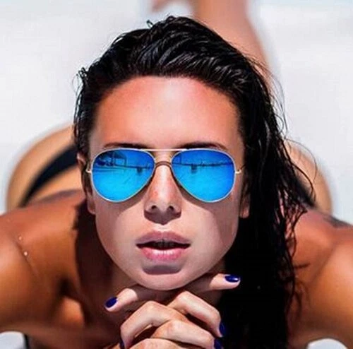 Mens blue mirrored best sale sunglasses
