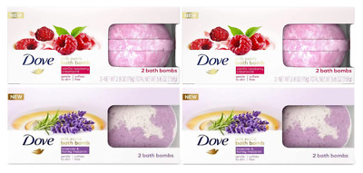 Dove Vanilla Raspberry Creamsicle Bath Bombs Lavender & Honey Macaroon 4 boxes