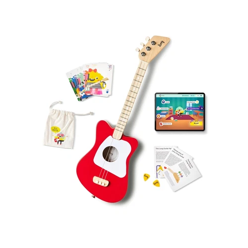 Loog Mini Acoustic kids Guitar for Beginners 3-strings Ages 3+ Learning app a...