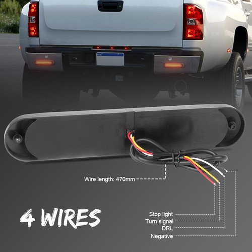 2PC LED Truck Trailer Flowing Turn Signal Running Brake Tail Light Red Amber 8in - Bild 6 von 9