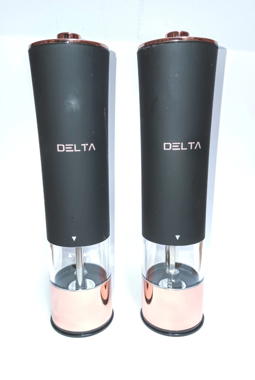 Salt And Pepper Mill Set Black And Copper Color By Delta 9" L
