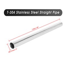 Od 2 51mm T304 Stainless Steel Straight Exhaust Pipe Tube Piping Length 40