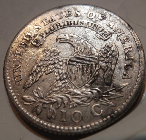 1814 Capped Bust Dime Large Date AU/UNC Details Liberty Cap Draped bust 10 cent - Picture 8 of 12
