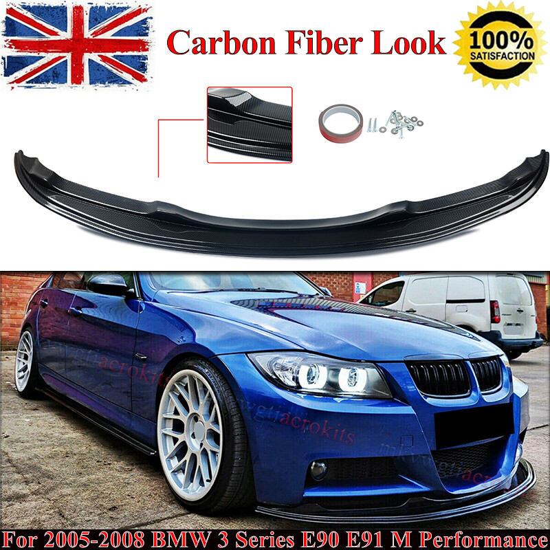 Carbon Look Front Splitter Lip For BMW 3 Series E90 E91 M-Tech 2005-2008 Pre-lic