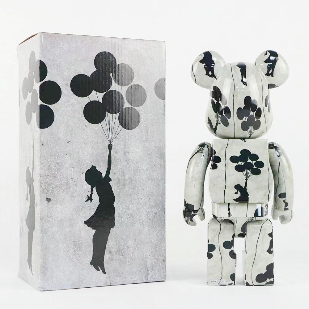 400Bearbrick Balloon Girl Oil Painting Action Figure Home Deco Art Toy