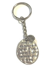 BEACH Key Chain  Seashell And Sand  - US Seller FREE SHIPPING