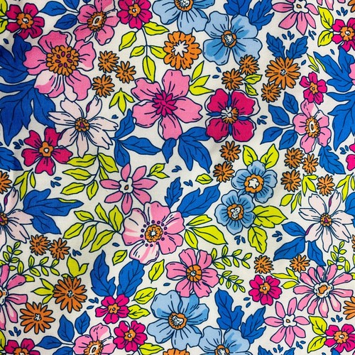 Polyester Popline Fabric Floral Printed 2 Way Stretch 55" Wide Sold By Unit - Picture 9 of 20