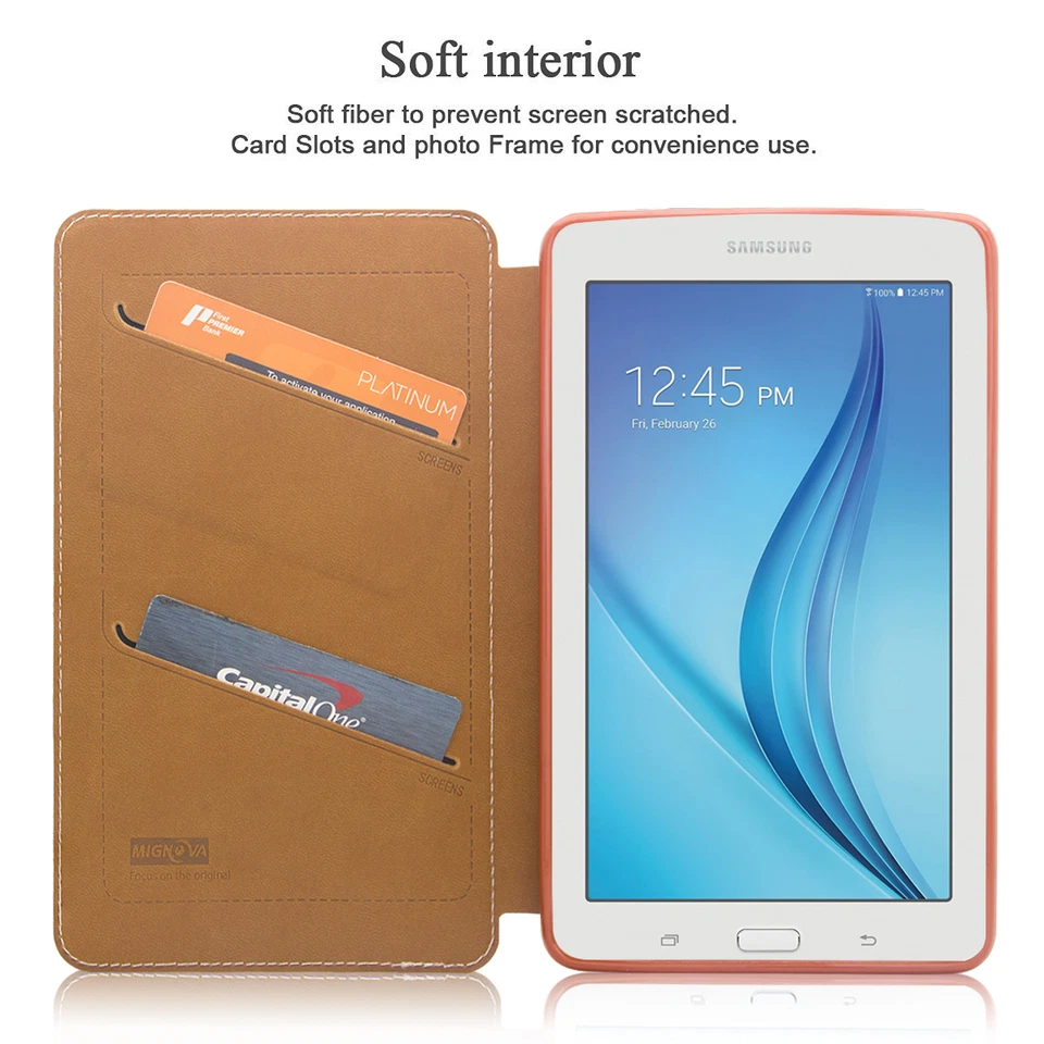 Funda de cuero tipo folio para Samsung Galaxy Tab E Lite/Tab 3 Lite 7.0 T110 T113 Foto 4 de 4