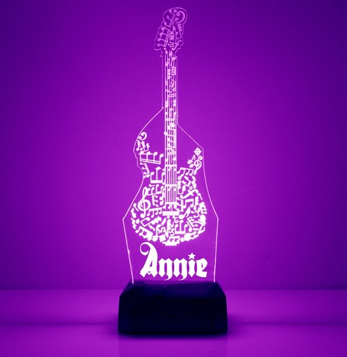 Electric Guitar, Engraved LED Night Light,16 Colors with Remote, Musician Lamp - Picture 7 of 9
