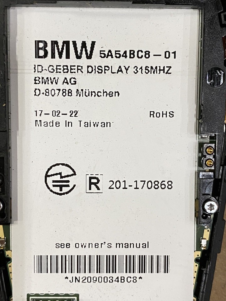 2017-2019 BMW 740i 750i Display Smart Key Fob Screen LCD Remote OEM ...