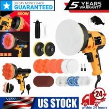 Car Polisher Buffer Sander 800W Auto Polishing Machine + 5" Pad Bonnet Kit Set