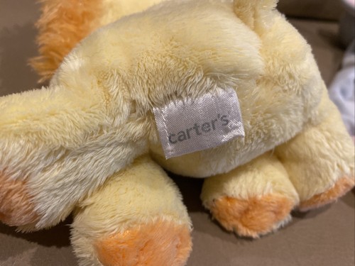 DANDEE Gray Pink Elephant Plush Baby Security Blanket CARTERS Yellow Lion Ratt - Picture 5 of 10
