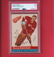 1954-55 Topps #58 Terry Sawchuk PSA 5 EX Detroit Red Wings #27389