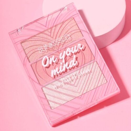 Sunkissed Blusher & Highlighter Powder Face Palette Pink Blush Gold Nude Shimmer - Picture 3 of 6