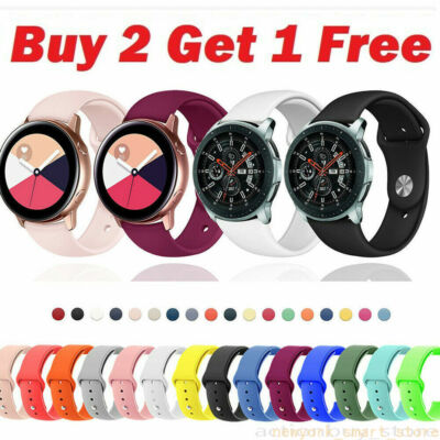 US For Samsung Galaxy Watch Active 2 40 42 44mm Watch Band Silicone Sport Strap