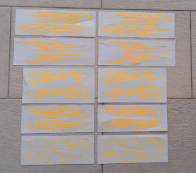 LOT 10 PLANCHE STICKER AUTOCOLLANT TUNING TRIBAL JAUNE | eBay
