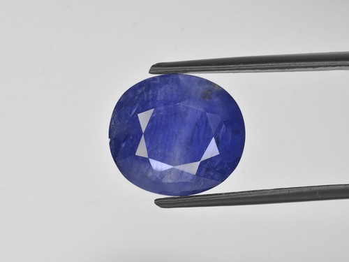 Zaffiro blu certificato IGI BIRMANIA 8,89 Cts naturale non trattato ovale blu profondo - Foto 4 di 8