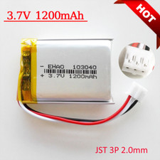3.7V 1200mAh 103040 Lipo Rechargeable Battery JST 3pin PH 2.0mm Plug For Camera