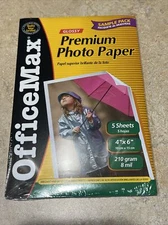 Office Max Glossy Premium Photo Paper 50 Sheets 4” X 6” New Sealed OM96282