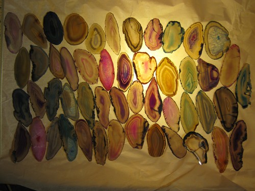 Agate Geode Slab Lot of 50 Quartz Polished Both Sides Agate Geode Slice Lot #7 - Picture 2 of 3
