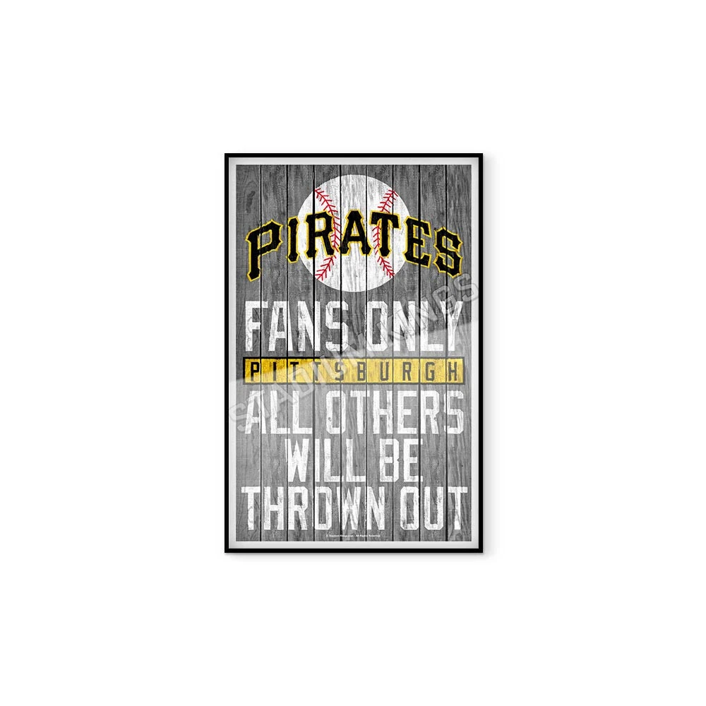 Pittsburgh Pirates Team Fans Only Fan Cave Sign Wall Art Print
