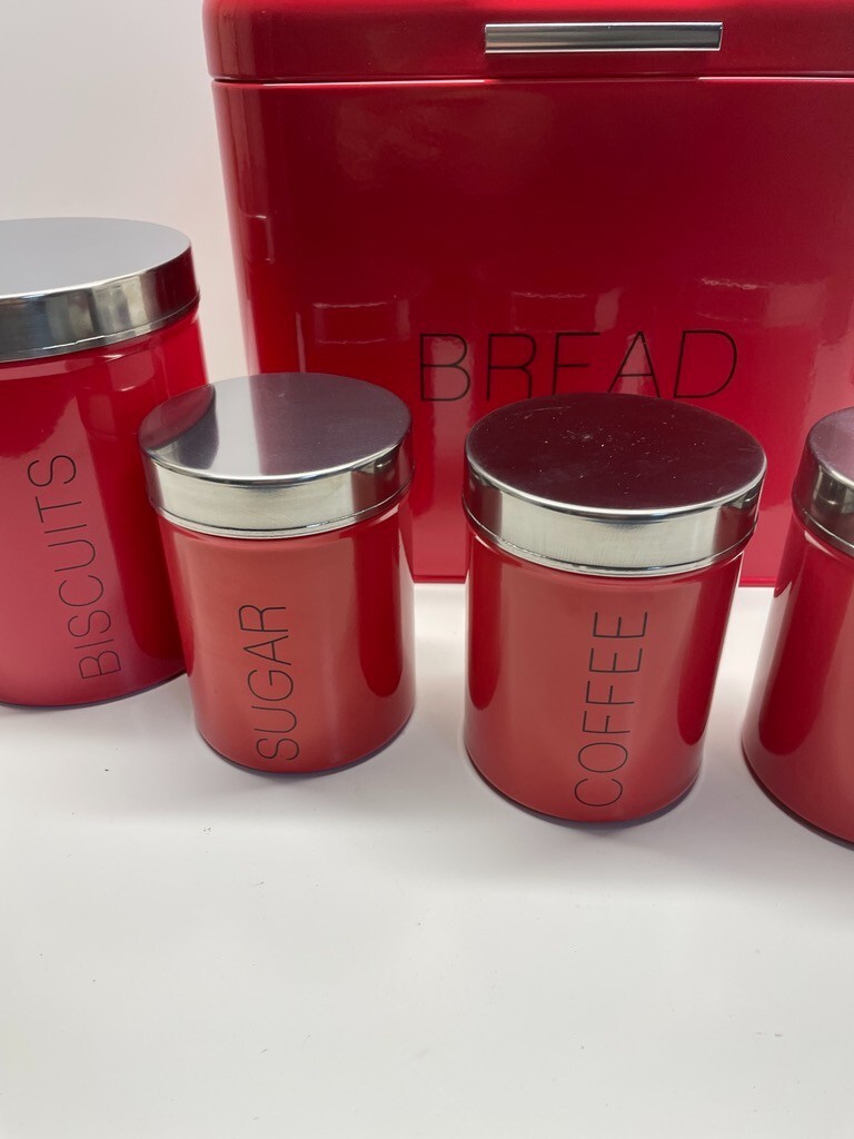 Argos Home 5 Piece Kitchen Storage Set Biscuit Biscuit Red (2 x coffee) 5062 eBay