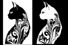 Floral Cat Vinyl Decal Car Truck Window Tablet Tumbler Laptop Mug Wall Mirror