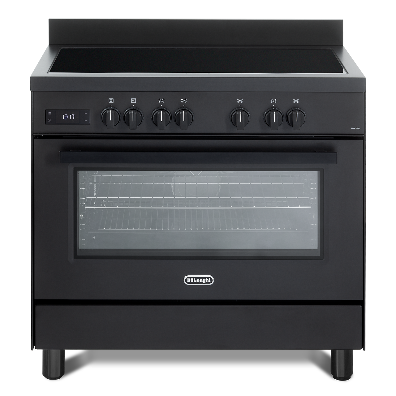 DeLonghi DSR 926-IND BL Single Cavity Induction 90cm Range Cooker in Matt Black