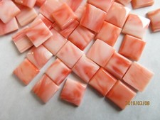Vintage Genuine Angel Skin Coral Square Beveled Cabs 12 Fine Natural Color Cabs