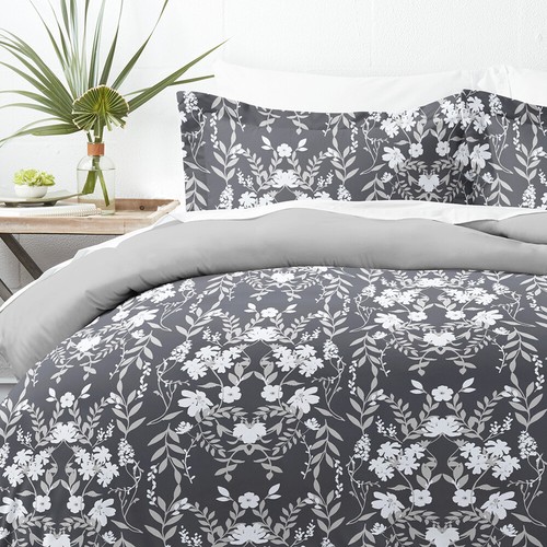 Reversible Pattern 3PC Duvet Cover Soft Easy Care with Shams by Kaycie Gray - Picture 52 of 84