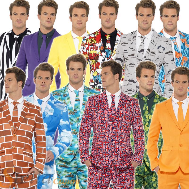 Mens Stand Out Suits Fancy Dress Costume Stag Do Party Funny Comedy Adult  Outfit | eBay