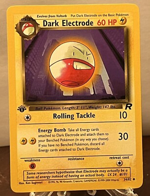 Team Rocket 1st Edition - Dark Electrode 34/82 Pokemon Card Mint