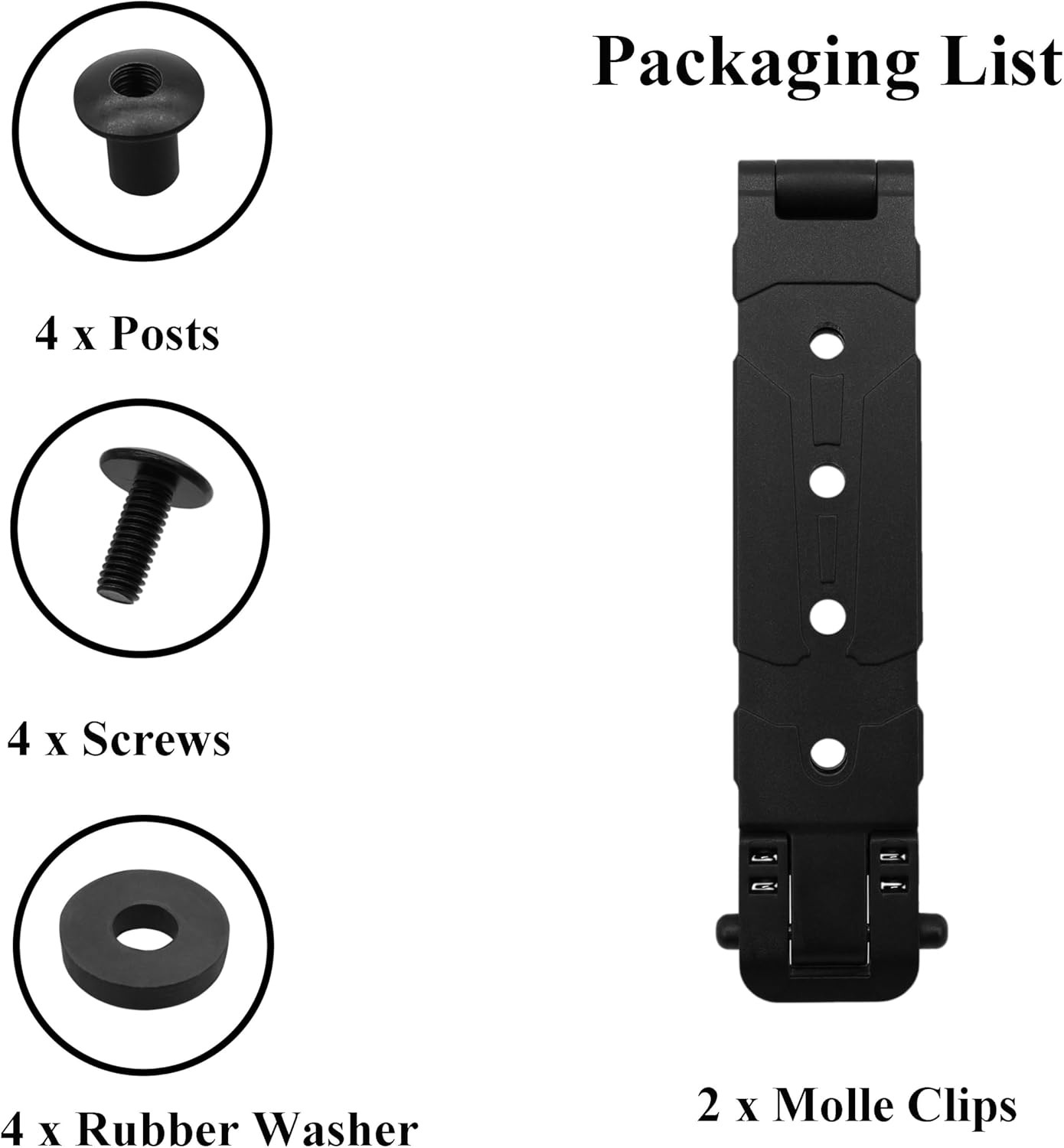 Molle Clips Attachments 3 In Molle Holster Adapter for Knife Sheath, Gun Holster