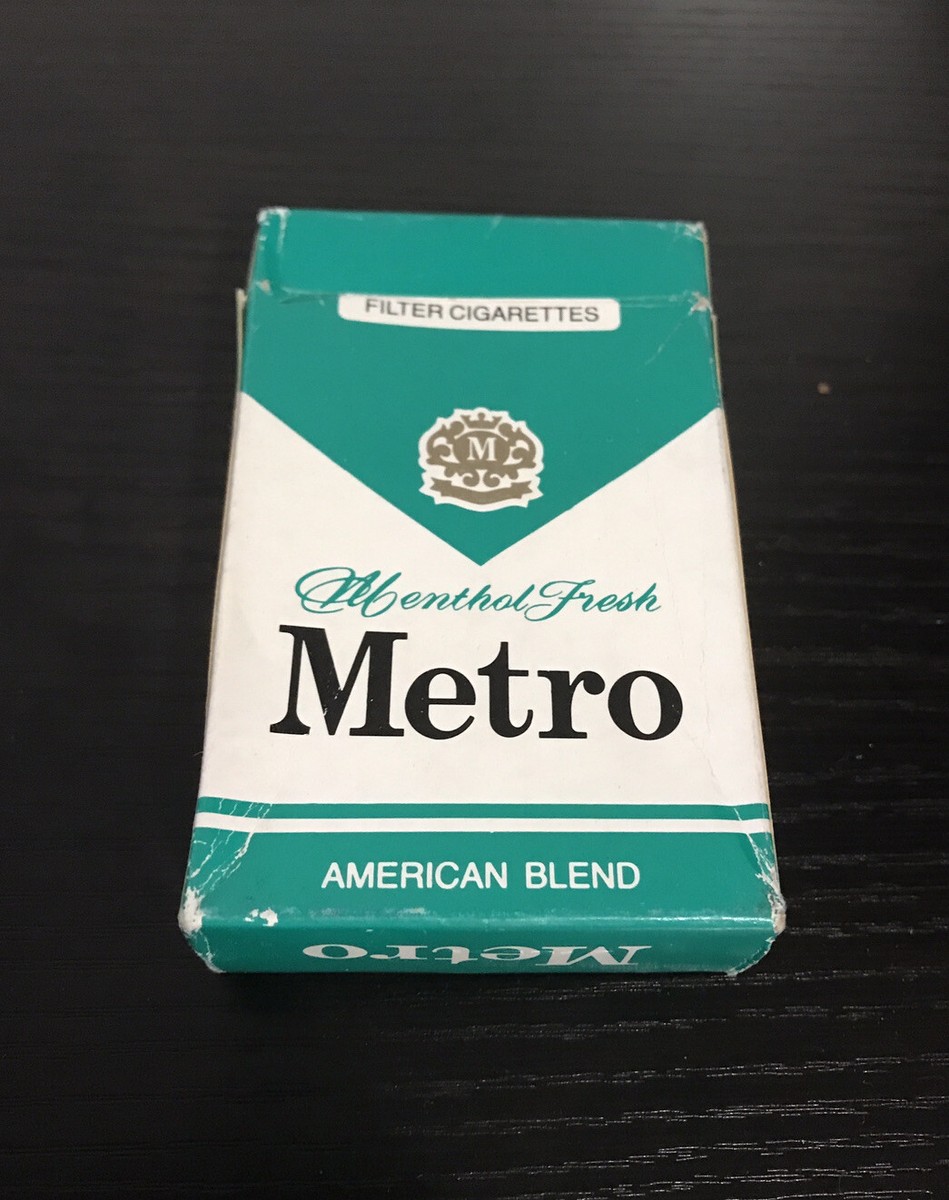 metro tobacco METRO MENTHOL FRESH AMERICAN BLEND CIGARETTES RARE VINTAGE HTF EMPTY BOX