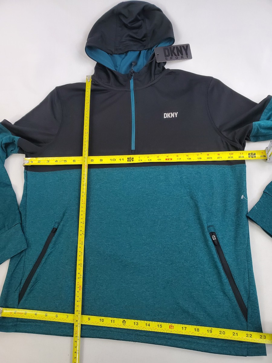 new DKNY Sport men hoodie sweatshirt DKS32KT005 blue black deep teal sz L  $80 | eBay