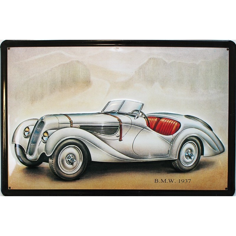 Plaque métal BMW 1937 : idée cadeau homme pour passionné auto