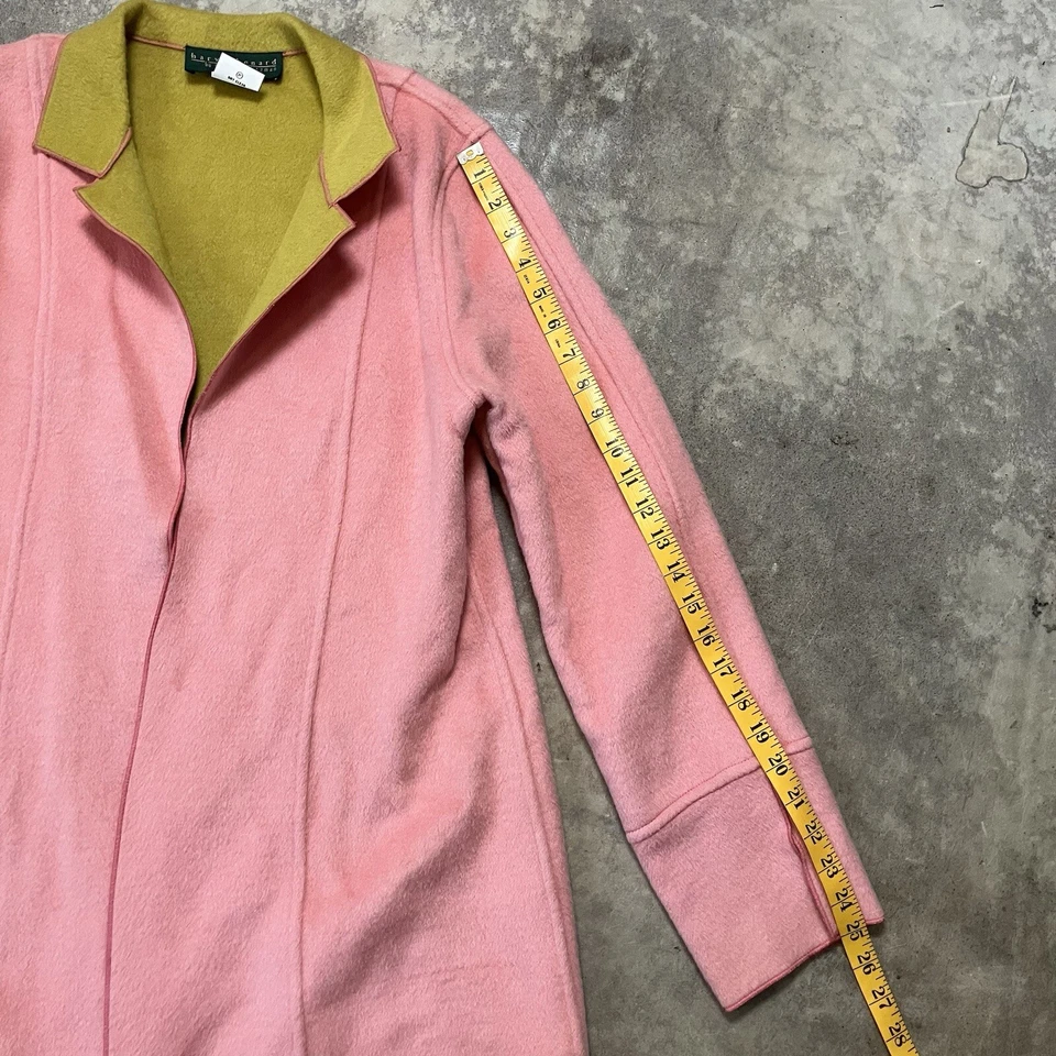 Harve Benard Trench Coat Womens 12 Pink Open Front Wool Blend Vtg Mid Length - Image 2 of 4