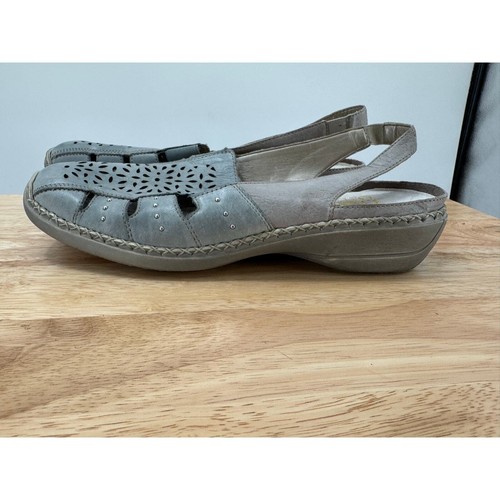 Rieker Women’s Leather Light Blue Close Toe Slingback Sandal, Casual Shoe Sz 9.5 - Picture 2 of 8