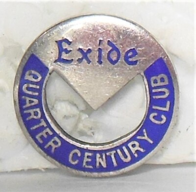 Exide Auto Batteries Co. 25 Yr. employee service award tie/ lapel screw back pin