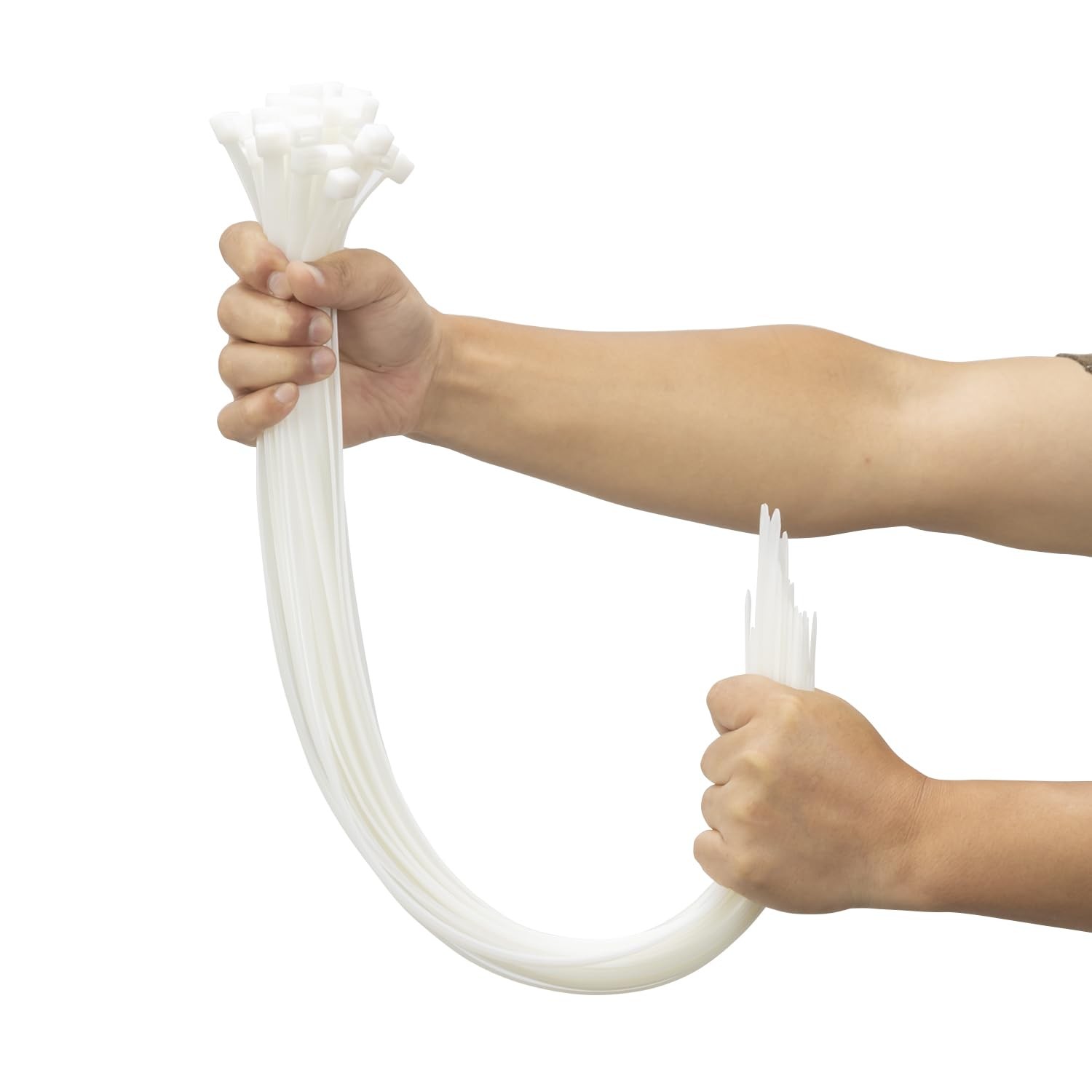 XINGO 26 Inch Heavy Duty White Zip Ties 100 Pack 200 lb Strength Plastic Cable Ties