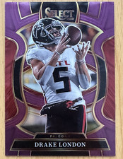 Panini Select Drake London Purple Prizm /75 Concourse #47 2025 Falcons ATL