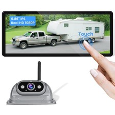 Wireless RV Backup Camera System w/6.86'' Touchscreen, Super Night Vision, IP69